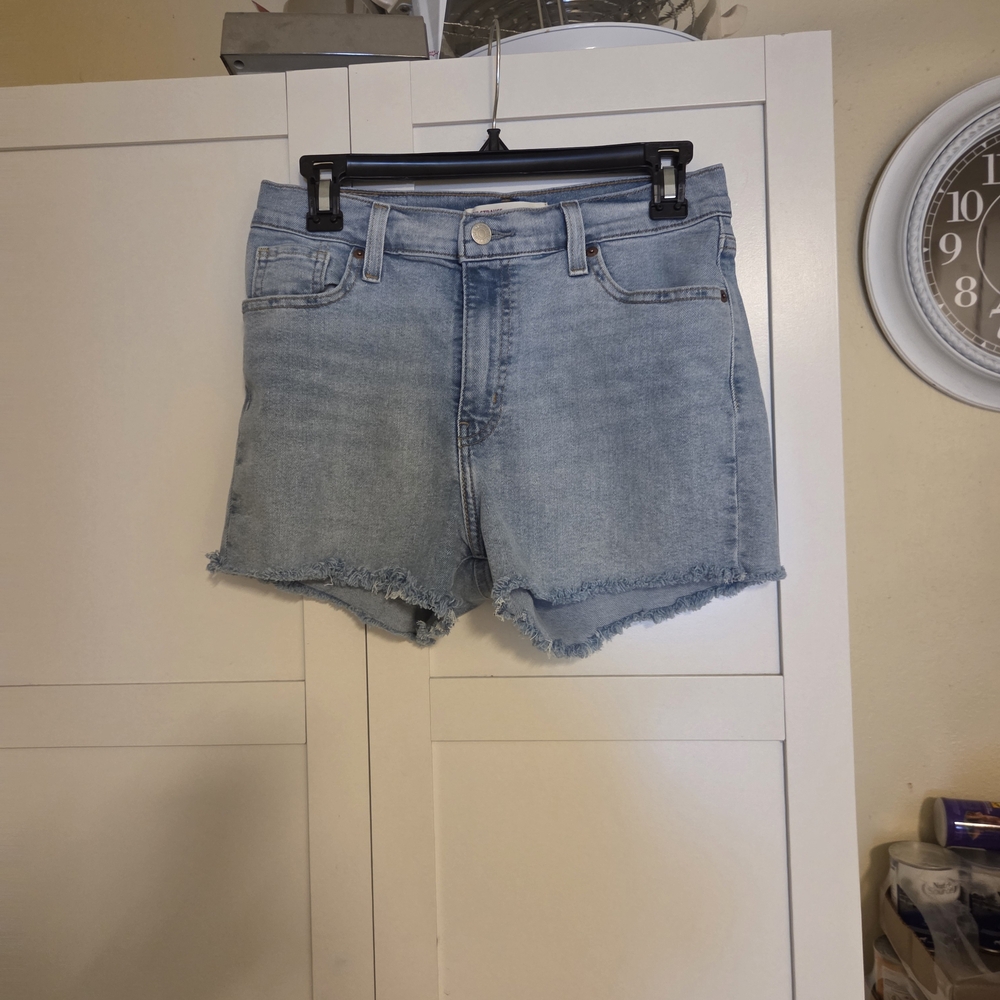 Stylish Denim Frayed Hem Shorts